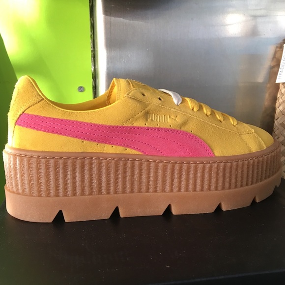puma x fenty creepers yellow and pink